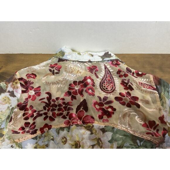 Aratta Silent Journey Silk Blend Floral Button Front Flowy Tunic Top Size Small - Picture 12 of 13